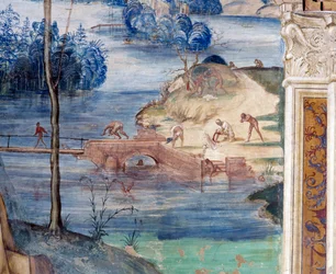 Wie der heilige Maurus auf dem Wasser geht, um Placidus zu retten (Detail)