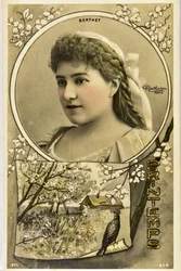 Postkarte: Porträt von Berthet