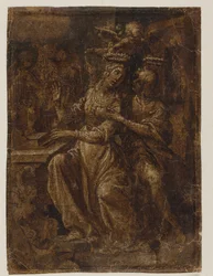 Die Heiligen Cäcilia und Valerianus an der Orgel