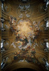 Der Triumph des heiligen Namens Jesu, Fresko im Kirchenschiff, Rom, Chiesa del Gesù (Kirche Il Gesù oder Kirche des heiligen Namens Jesu), Italien