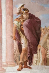 Detail von Agamemnon, aus Minerva, die Achilles daran hindert, Agamemnon zu töten, aus dem Raum der Ilias in der Palazzina