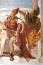 Minerva hält Achilles davon ab, Agamemnon zu töten (Detail)