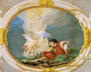 Jakob träumt, von Giovanni Battista Tiepolo (1696-1770), Fresko, Patriarchenpalast, Gästehalle, Udine