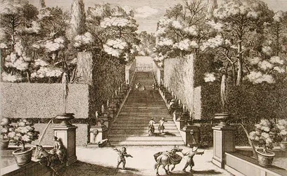 Die große Treppe in der Villa d