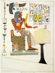 Wandgemälde aus den Königsgräbern von Theben, entdeckt von G. Belzoni, Tafel 1 aus Plates Illustrative of the Researches in Egypt and Nubia