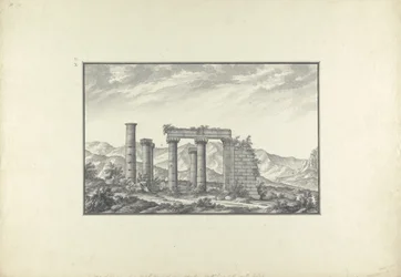 Ansicht der Ruinen eines ionischen Tempels in Sardis, wahrscheinlich der Tempel des Neptun