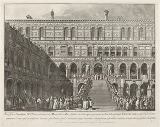 Der Doge wird auf der Scala dei Giganti des Dogenpalastes gekrönt, 1763-1766
