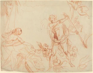 Mythologische Komposition mit Chronos und Harpyien