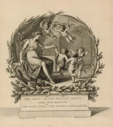 Eintrittskarte zum Ball im Mansion House, London, 17. April 1775