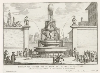 Brunnen im Innenhof des Palazzo Taverna in Rom