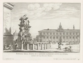 Brunnen auf der Piazza di San Giovanni in Laterano in Rom (Brunnen von Rom)