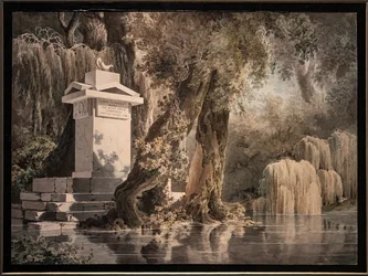Imaginäre Landschaft mit Grabstein, gewidmet dem Dichter Edoardo Valvo