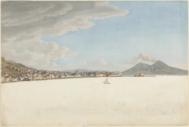 Die Bucht von Neapel mit den Bergen Vesuv und Somma