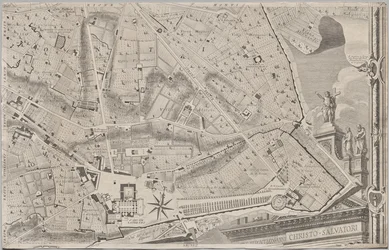 Neue Karte von Rom, herausgegeben von Giambattista Nolli im Jahr 1748, bekannt als La Pianta Grande di Roma