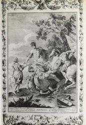 Jerusalem befreit, Gesang XX, Illustration für das Gedicht von Torquato Tasso (1544-1595), Ausgabe veröffentlicht in Venedig 1745