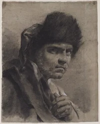 Mann mit Pelzmütze, um 1730-40er Jahre