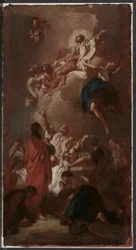 Skizze für "Die Himmelfahrt der Jungfrau" (für St. James, Zbraslav, bei Prag), um 1744