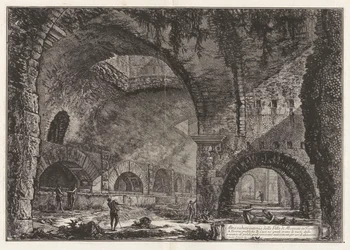 Eine andere Ansicht der Villa des Maecenas in Tivoli, aus Vedute di Roma