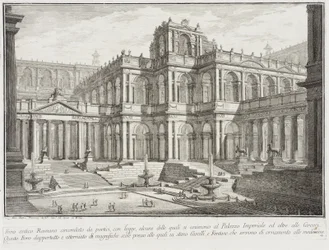 Antikes Forum, umgeben von Portiken, ca. 1743