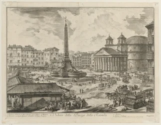 Ansicht der Piazza della Rotonda mit dem Pantheon und dem Obelisken
