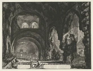 Innenansicht des Tempels des Hercules Victor in Tivoli (Serientitel: Ansichten von Rom)