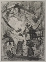 Invenzioni Capric di Carceri, Hind 9, Erster Zustand von Drei, ca. 1749