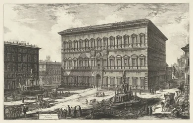 Palazzo Farnese in Rom Veduta del Palazzo Farnese (Titel auf dem Objekt) Gesichter von Rom (Serientitel) Vedute di Roma disegnate ed incise da Giambattista Piranesi architetto Veneziano (Serientitel)