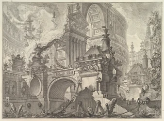 Teil eines großen prächtigen Hafens, der den alten Römern gewidmet ist, wo man das Innere..., ca. 1749-50