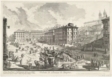 Piazza di Spagna in Rom Gesichter von Rom Veduten von Rom gezeichnet und gestochen von Giambattista Piranesi, Architekt aus Venedig (Serie)
