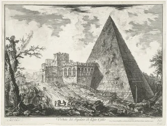 Pyramide des Cestius in Rom (Vedute di Roma)