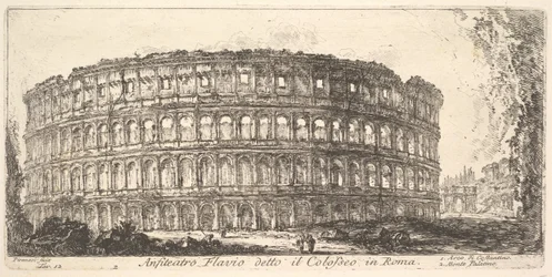 Tafel 12: Flavisches Amphitheater, genannt das Kolosseum. 1. Konstantinsbogen. 2. Palat..., ca. 1748