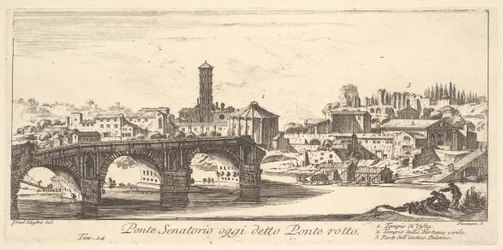 Tafel 14: Senatorische Brücke, heute Ponte Rotto genannt, ca. 1748