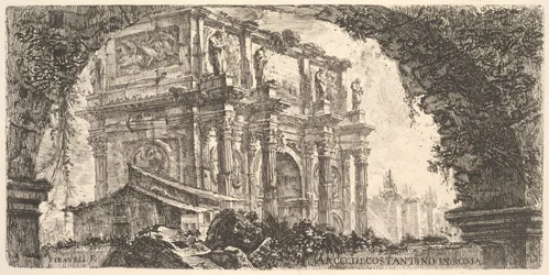 Tafel 9: Konstantinsbogen in Rom (Arco di Costantino in Roma), aus „Antichità Romane de