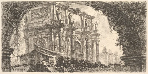 Platte 9: Konstantinsbogen in Rom Arco di Costantino in Roma, ca. 1748