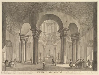 S. Constanza fälschlicherweise Tempel des Bacchus genannt, Veduta interna del Sepolcro di S..., ca. 1756