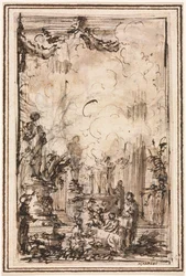 Opfergabe in einem Tempel