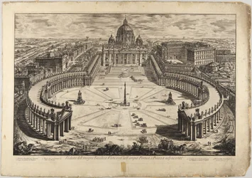 St. Peter mit Vorplatz und Kolonnaden: Ansicht aus der Vogelperspektive