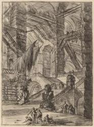 Die Treppe mit Trophäen