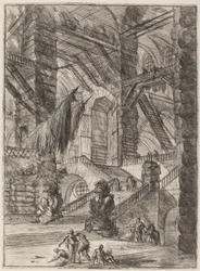 Die Treppe mit Trophäen