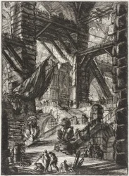 Die Treppe mit Trophäen