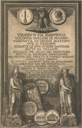 Titelseite mit Adler, Münze mit Bild der Trajanssäule, klassische Skulpturen, 1774-79
