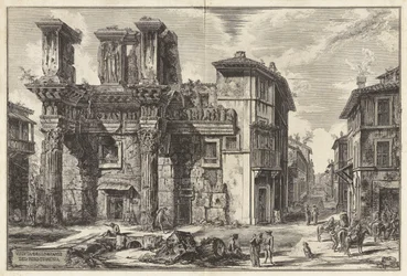Ansicht der Überreste des Forums von Nerva, aus Vedute di Roma (Ansichten von Rom)