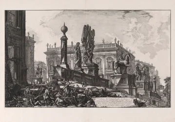 Ansicht des Kapitols von der Seite, aus Vedute di Roma (Ansichten von Rom)
