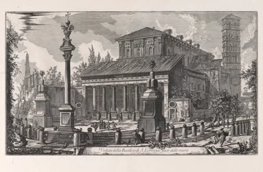 Ansicht der Basilika San Lorenzo fuori delle Mura, aus Vedute di Roma