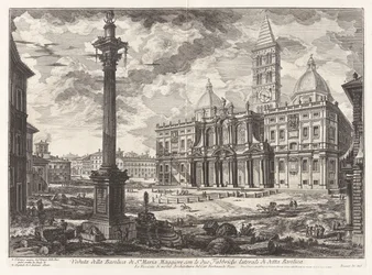 Ansicht der Basilika Santa Maria mit ihren zwei Flügeln, aus Vedute di Roma