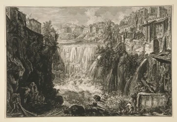 Ansicht des Wasserfalls von Tivoli, aus „Ansichten von Rom“