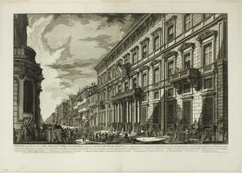 Blick entlang der Via del Corso auf den Palazzo dell