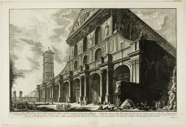 Ansicht der Basilika S. Paolo fuori delle Mura [St. Paul vor den Mauern], erbaut von Konstantin dem Großen, aus Ansichten von Rom