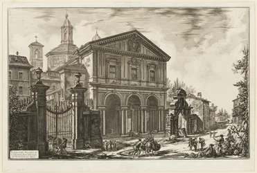 Ansicht der Basilika San Sebastiano fuori delle mura [St. Sebastian außerhalb der Mauern] an der Via Appia, aus Ansichten von Rom