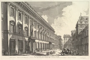 Ansicht des Palazzo Odeschali, aus Vedute di Roma Römische Ansichten, ca. 1753